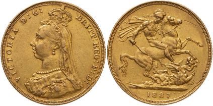 1887 Gold Sovereign Angled J