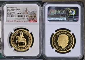 2023 Gold 100 Pounds (1 oz.) King Charles I Proof NGC PF 69 ULTRA CAMEO