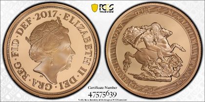 2017 Gold 2 Pounds (Double Sovereign) 200th Anniversary Proof PCGS PR69 DCAM