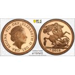 2018 Gold 2 Pounds (Double Sovereign) Sapphire Jubilee Proof PCGS PR70 DCAM