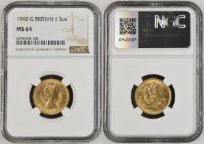 1968 Gold Sovereign NGC MS 64