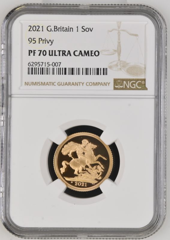 2021 Gold Sovereign 95th Birthday privy mark Proof NGC PF 70 ULTRA CAMEO - Image 2 of 3