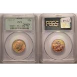 1911 C Gold Sovereign PCGS MS63