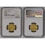 1887 Gold Sovereign Angled J NGC MS 64