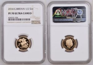 2014 Gold Half-Sovereign Proof NGC PF 70 ULTRA CAMEO