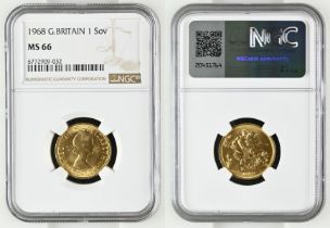 1968 Gold Sovereign NGC MS 66