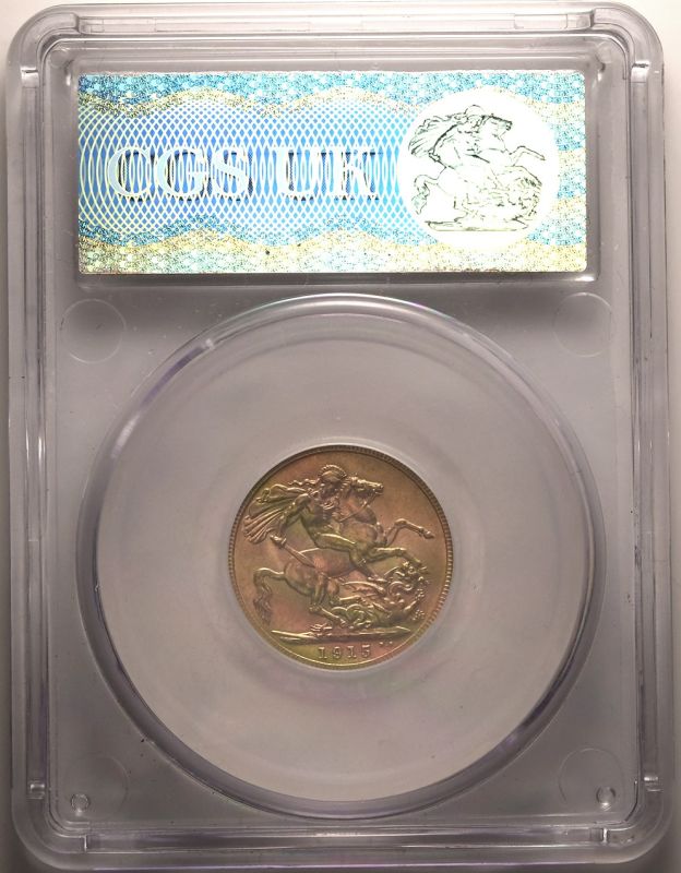 1915 Gold Sovereign CGS EF65 - Image 3 of 3