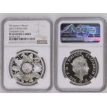 2021 Silver 2 Pounds (1 oz.) The Queen's Beasts 2021 Proof NGC PF 69 ULTRA CAMEO Box & COA