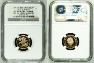 2015 Gold Half-Sovereign Fifth Portrait Proof NGC PF 70 ULTRA CAMEO