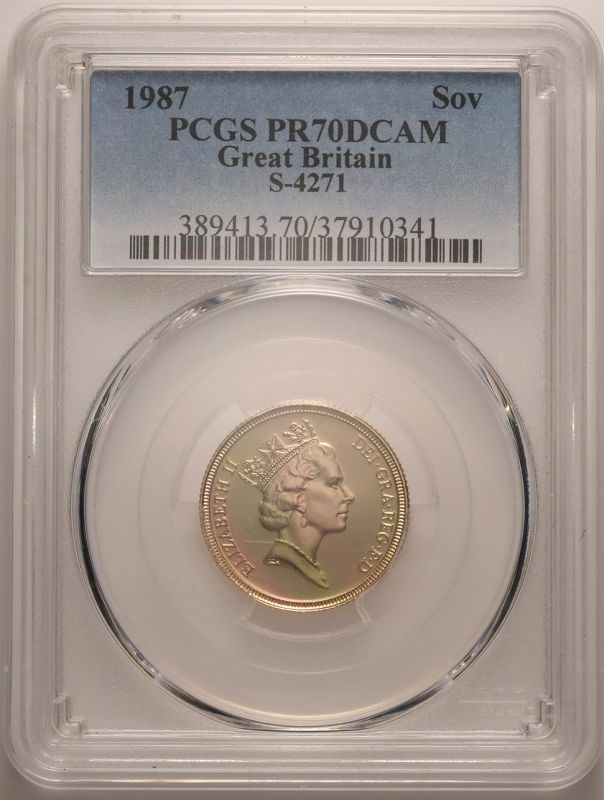 1987 Gold Sovereign Proof PCGS PR70 DCAM - Image 2 of 3