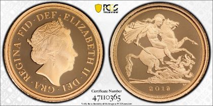 2019 Gold 1/4 Sovereign Proof PCGS PR69 DCAM