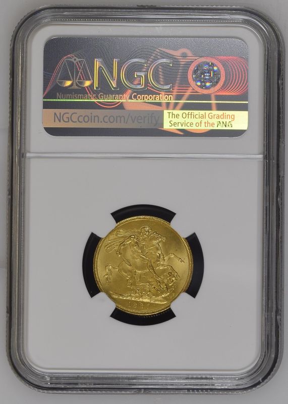 1887 Gold Sovereign Angled J NGC MS 64 - Image 3 of 3