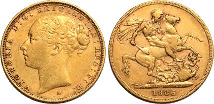 1886 M Gold Sovereign St George