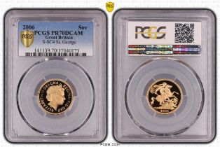 2006 Gold Sovereign Proof PCGS PR70 DCAM Box & COA