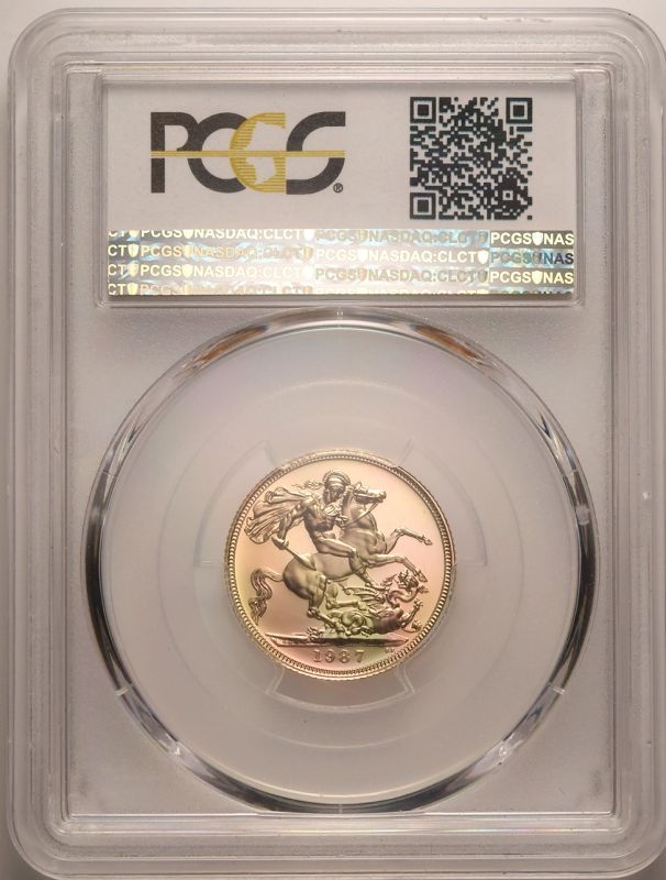 1987 Gold Sovereign Proof PCGS PR70 DCAM - Image 3 of 3