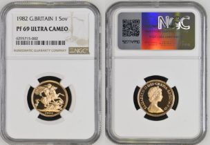 1982 Gold Sovereign Proof NGC PF 69 ULTRA CAMEO