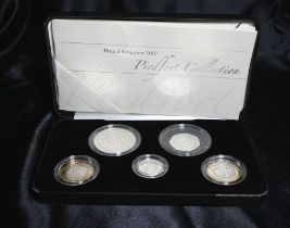 2007 Silver Piedfort Collection Five-Coin Set Box & COA