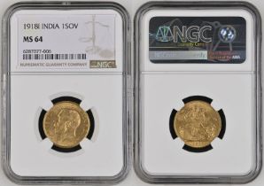 1918 I Gold Sovereign NGC MS 64