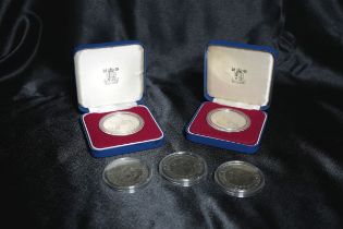 1977 1978 Commemorative Crowns Lot of 5 Mixed Metals Various conditions