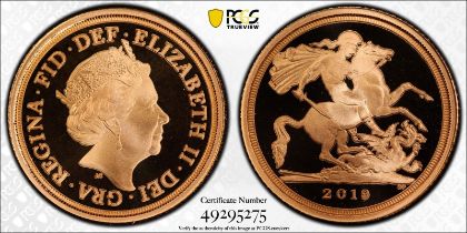 2019 Gold 1/4 Sovereign Proof PCGS PR70 DCAM