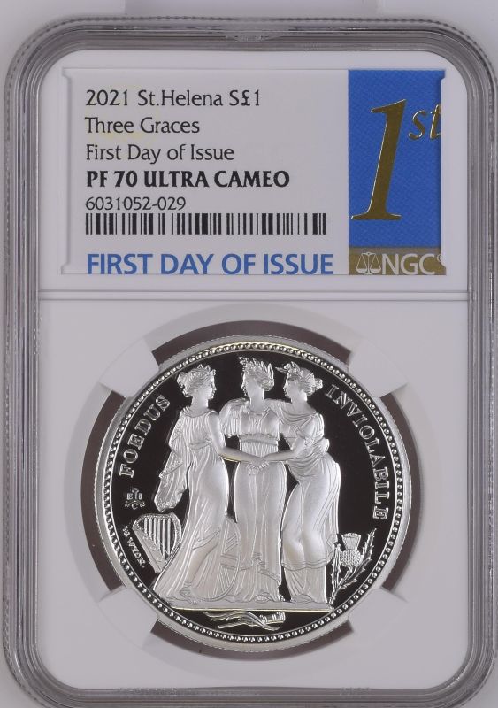 St. Helena 2021 Silver One Pound Three Graces Proof NGC PF 70 ULTRA CAMEO - Image 2 of 3