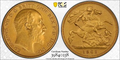 1902 Gold Half-Sovereign Matte proof PCGS PR63