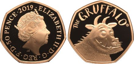 2019 Gold 50 Pence The Gruffalo Proof Box & COA