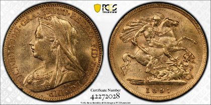 1897 Gold Half-Sovereign PCGS MS61