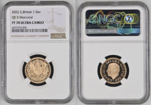 2022 Gold Sovereign Memorial Sovereign Proof NGC PF 70 ULTRA CAMEO Box & COA