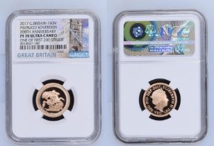 2017 Gold Sovereign 200th Anniversary Proof NGC PF 70 ULTRA CAMEO