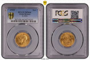 1925 Gold Sovereign PCGS MS64