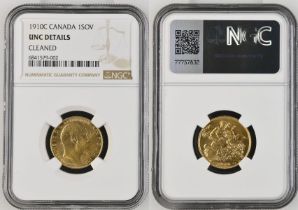 1910 C Gold Sovereign NGC UNC Details