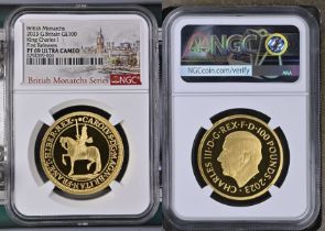 2023 Gold 100 Pounds (1 oz.) King Charles I Proof NGC PF 69 ULTRA CAMEO