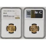 1964 Gold Sovereign NGC MS 64