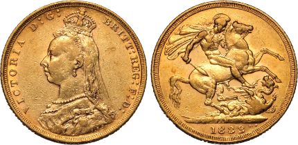 1888 M Gold Sovereign Second Legend