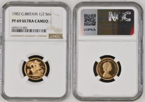 1982 Gold Half-Sovereign Proof NGC PF 69 ULTRA CAMEO