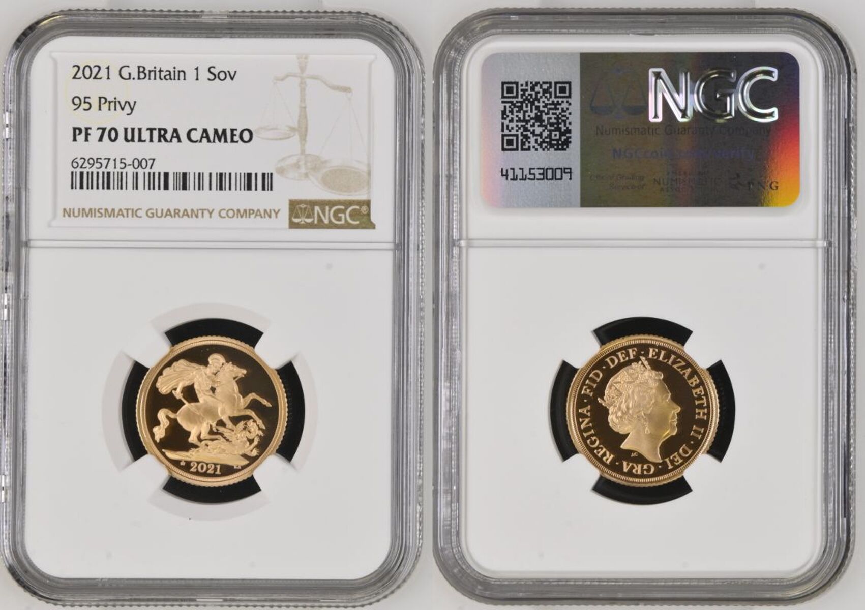 2021 Gold Sovereign 95th Birthday privy mark Proof NGC PF 70 ULTRA CAMEO