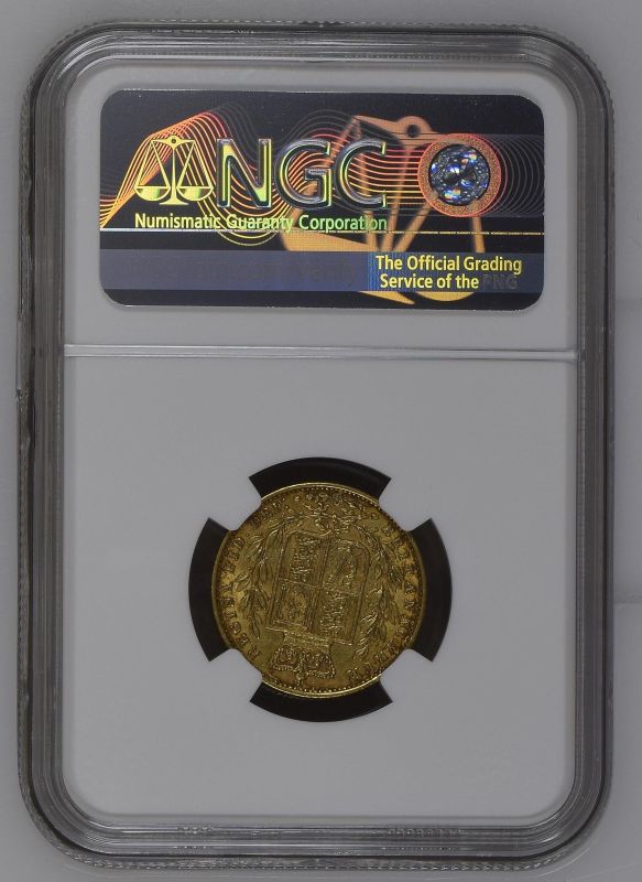 1858 Gold Sovereign Unbarred A NGC AU 55 - Image 3 of 3