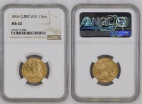 1898 Gold Sovereign NGC MS 62