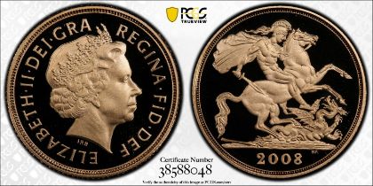 2008 Gold Sovereign Proof PCGS PR70 DCAM