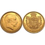 Denmark Christian X 1913 AH GJ Gold 20 Kroner