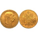 Austria: Habsburg Franz Joseph I 1915 Gold 100 Corona