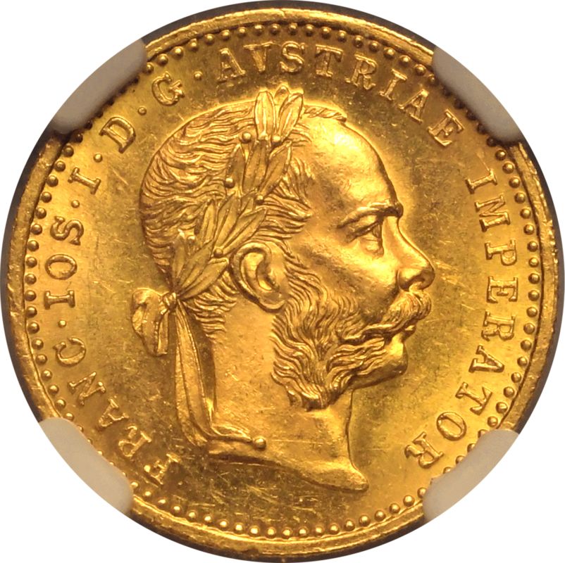 Austria: Habsburg Franz Joseph I 1914 Gold 1 Ducat NGC MS 65 - Image 2 of 7