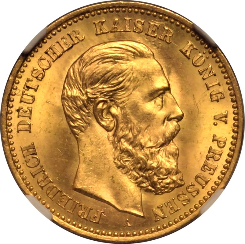 Germany: Prussia 1888 A Gold 10 Mark Friedrich III NGC MS 65 - Image 2 of 7