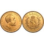 Norway Oscar II 1876 Gold 20 Kroner