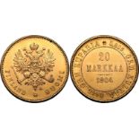 Finland Nicholas II 1904 Gold 20 Markkaa