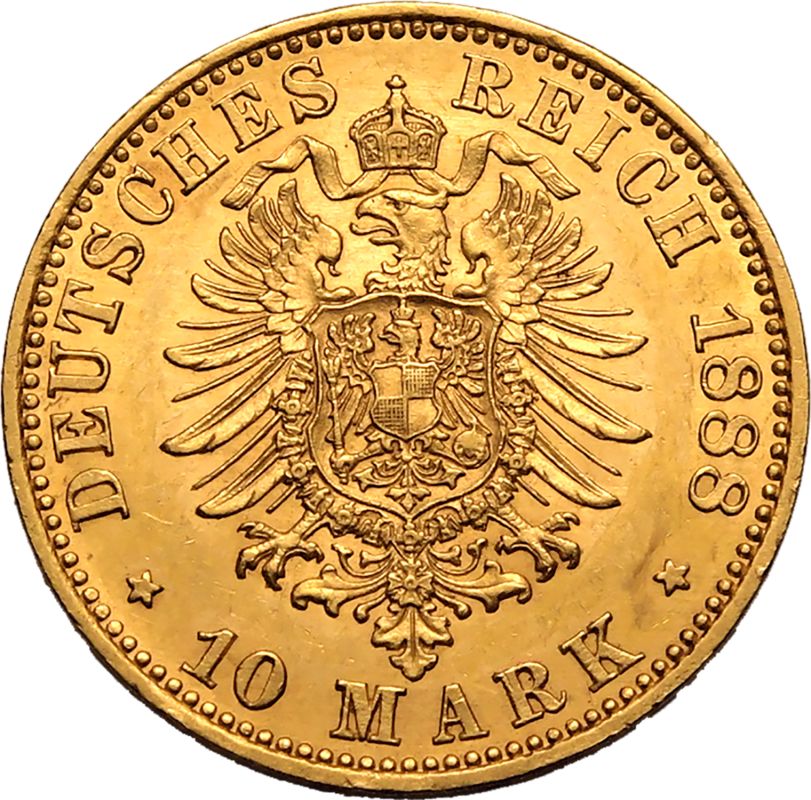 Germany: Prussia 1888 A Gold 10 Mark Friedrich III - Image 3 of 3