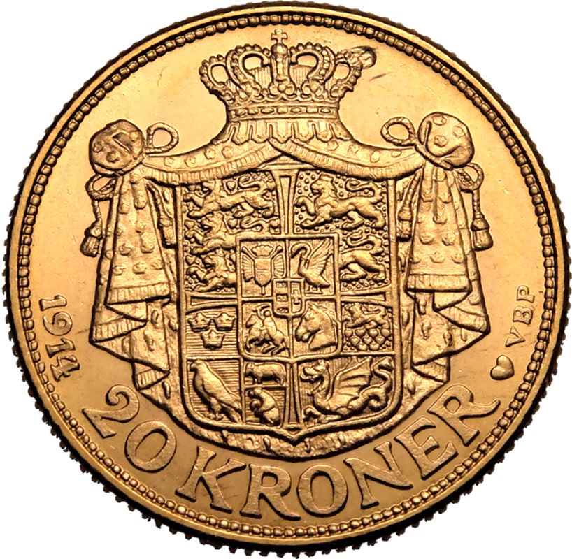 Denmark Christian X 1914 AH Gold 20 Kroner - Bild 3 aus 3