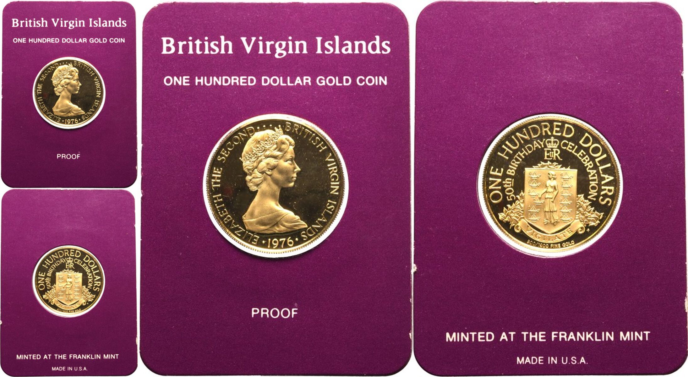 British Virgin Islands Elizabeth II 1976 Gold 100 Dollars Box & COA - Image 7 of 7