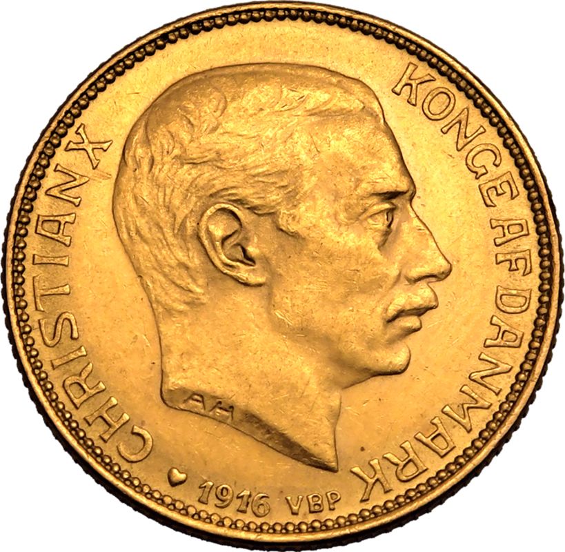 Denmark Christian X 1916 AH Gold 20 Kroner - Image 2 of 3